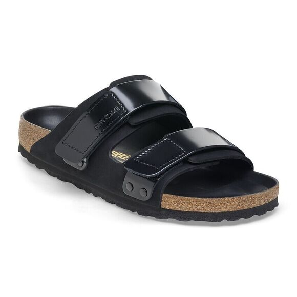 Birkenstock Uji Slide Sandal (Men) - Black Suede/Black  Birkenstock Uji Shine Slide Sandal Black Narrow Fit Size 5 US / 36 EU New $160